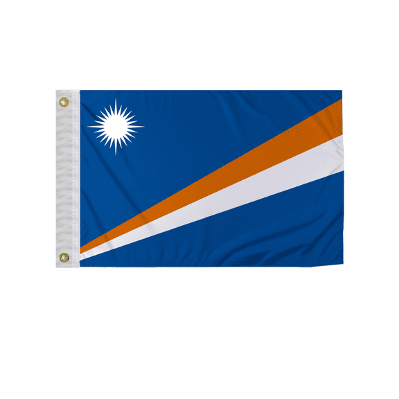 Promopatriot Marshall Islands 12x18 inch Boat Flag 200D Nylon Double Stitched Canvas Header Brass Grommets Fade Resistant & Vivid Color