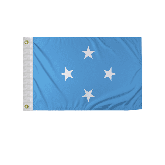 Promopatriot Micronesia 12x18 inch Boat Flag 200D Nylon Double Stitched Canvas Header Brass Grommets Fade Resistant & Vivid Color