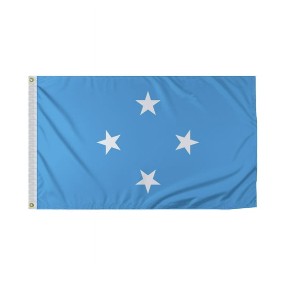 Promopatriot Micronesia Country Flag 3x5 Ft Outdoor Nylon Double Stitched Edges Canvas Header Brass Grommets 3'x5' Micronesia