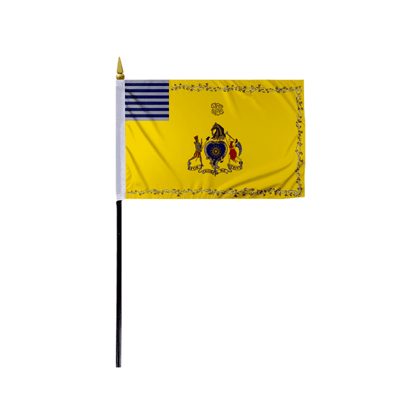 Promopatriot Mini Philadelphia Light Horse Stick Flag 4x6 – Polyester with 10" Plastic Pole