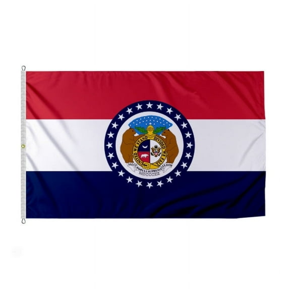 Promopatriot Missouri Flag 8x12 Ft Printed 200D Nylon Rope Thimble Brass Grommet Stitched Edges Fade Proof Sharp Colors - Large Size Outdoor Pride flag