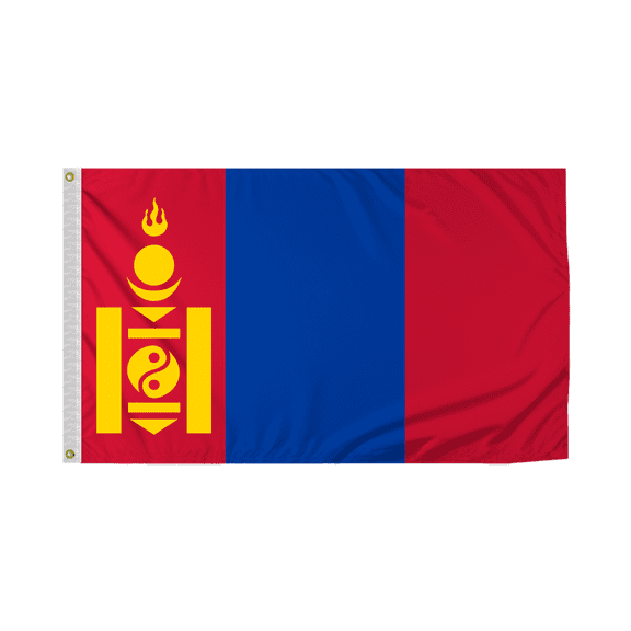 Promopatriot Mongolia Country Flag 3x5 Ft Outdoor Nylon Double Stitched Edges Canvas Header Brass Grommets 3'x5' Mongolia