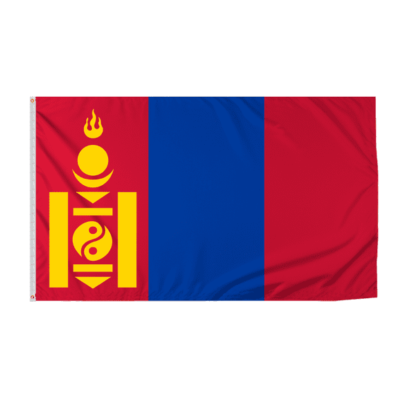 Promopatriot Mongolia Country Flag 8x12 ft - 200D Nylon - Rope Thimble & 1 Brass Grommet - Fade Proof Outdoor Long Lasting All Weather Flag