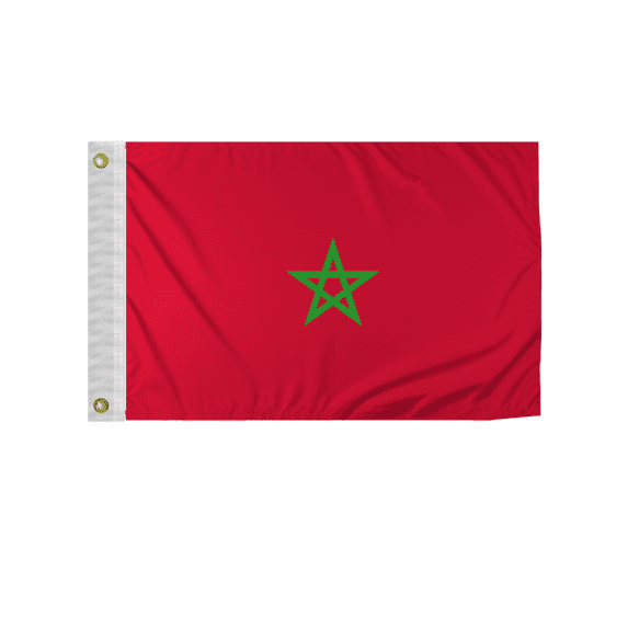 Promopatriot Morocco National Flag 2x3 ft Nylon Double Stitched Edges Canvas Header Brass Grommets Fade Resistant & Vivid Colors