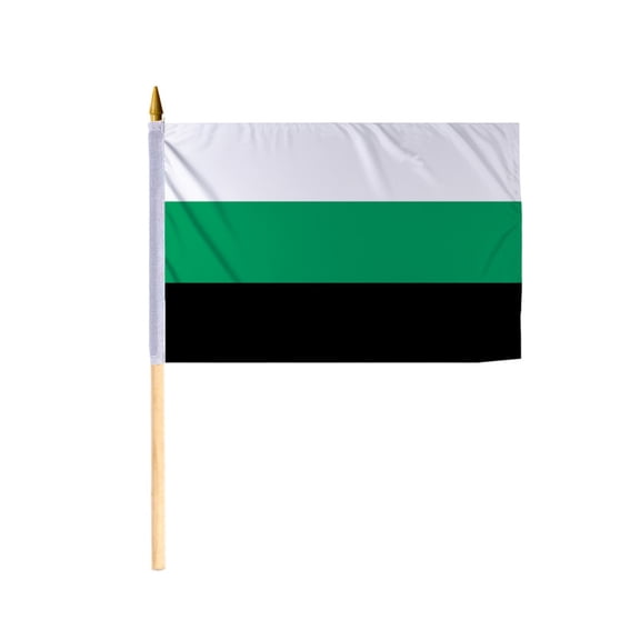 Promopatriot Neutrois Pride Stick Flag 12x18 inch Stick Flag Sewn Edges Fade Resistant Polyester Handheld 24" Wood Stick Flag