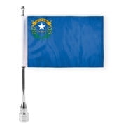 Promopatriot Nevada State Motorcycle Flag 6x9 inch - Double-Layered Printed 3-Ply Durable Knitted Polyester - 0.75 inch Sleeve - Fits on 3/8" Mount Pole (Not Included)
