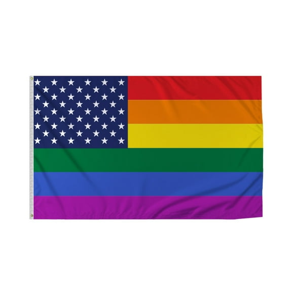 Promopatriot New Old Glory Pride Flag 5x8 Ft Printed 200D Nylon Brass Grommets Stitched Edges Fade Proof Sharp Colors Indoor/Outdoor Pride flag