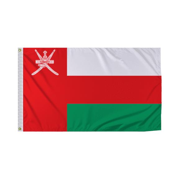 Promopatriot Oman Country Flag 3x5 Ft Outdoor Nylon Double Stitched Edges Canvas Header Brass Grommets 3'x5' Oman