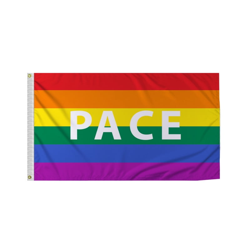 Promopatriot Pace Pride Flag 2x3 Ft Printed 200D Nylon Brass Grommets ...