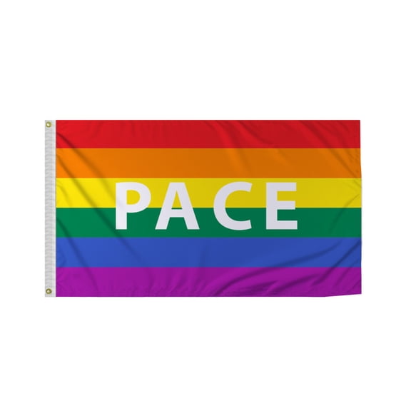 Promopatriot Pace Pride Flag 3x5 Ft Polyester Plated Grommets 3 x 5 Ft Pride Banner
