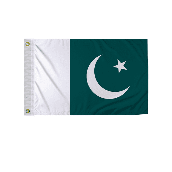Promopatriot Pakistan 12x18 inch Boat Flag 200D Nylon Double Stitched Canvas Header Brass Grommets Fade Resistant & Vivid Color