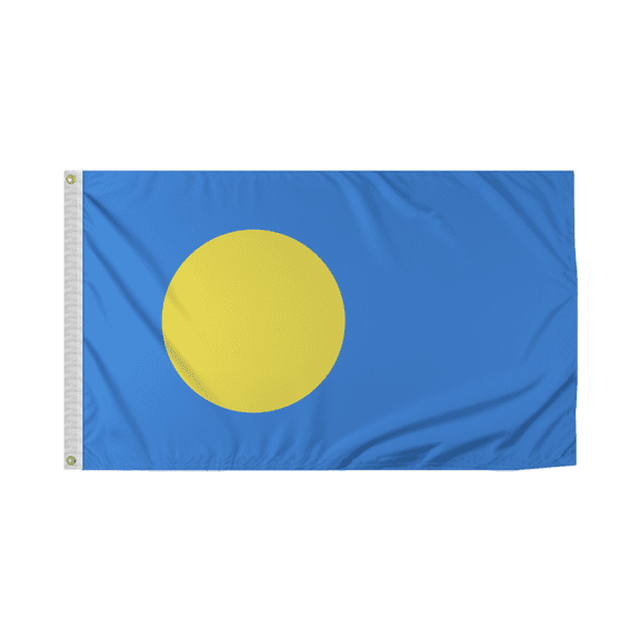 Promopatriot Palau Country Flag 3x5 Ft Outdoor Nylon Double Stitched Edges Canvas Header Brass Grommets 3'x5' Palau