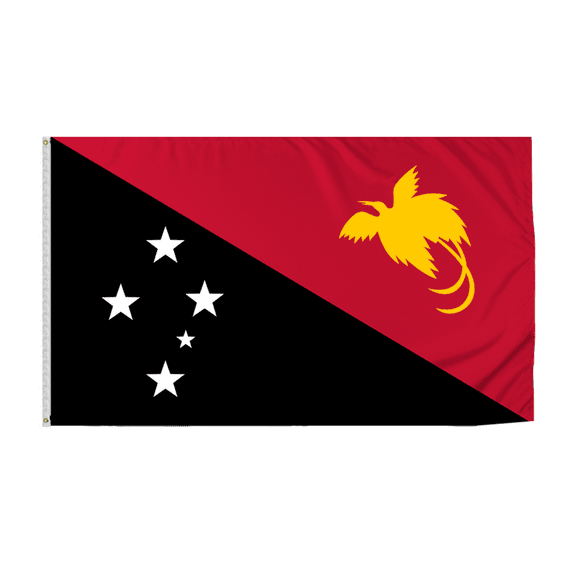 Promopatriot Papua New Guinea Country Flag 8x12 ft - 200D Nylon - Rope Thimble & 1 Brass Grommet - Fade Proof Outdoor Long Lasting All Weather Flag