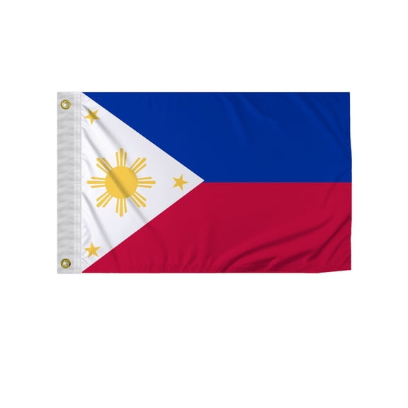 Promopatriot Philippines 12x18 inch Boat Flag 200D Nylon Double Stitched Canvas Header Brass Grommets Fade Resistant & Vivid Color