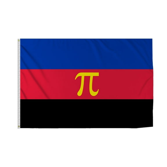 Promopatriot Polyamorous Pride Flag 5x8 Ft Printed 200D Nylon Brass Grommets Stitched Edges Fade Proof Sharp Colors Indoor/Outdoor Pride flag