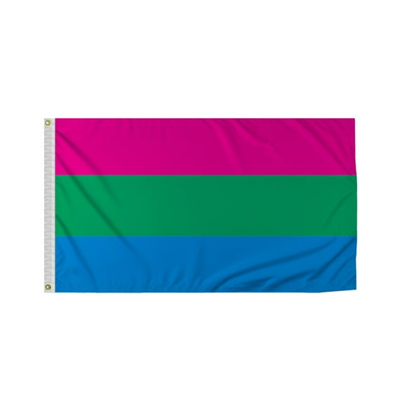 Promopatriot Polysexual Pride Flag 3x5 Ft Printed 200D Nylon Brass Grommets Stitched Edges Fade Proof Sharp Colors - Pride Lgbtq Flag 3x5 Fts