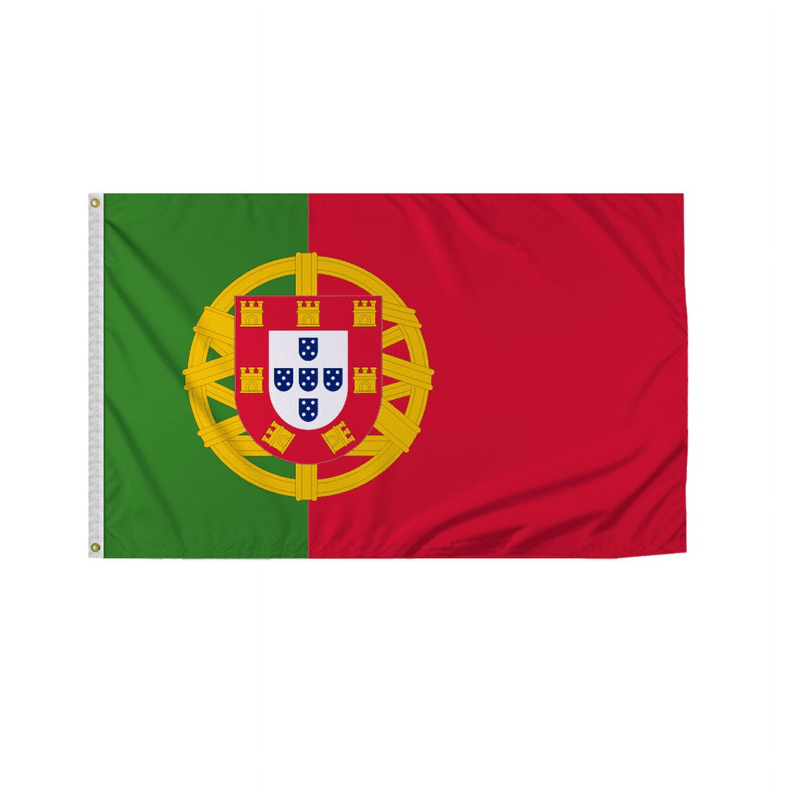 Promopatriot Portugal Country Flag 5x8 Ft Outdoor Nylon Double Stitched Edges Canvas Header Brass Grommets Fade Resistant & Vivid Colors