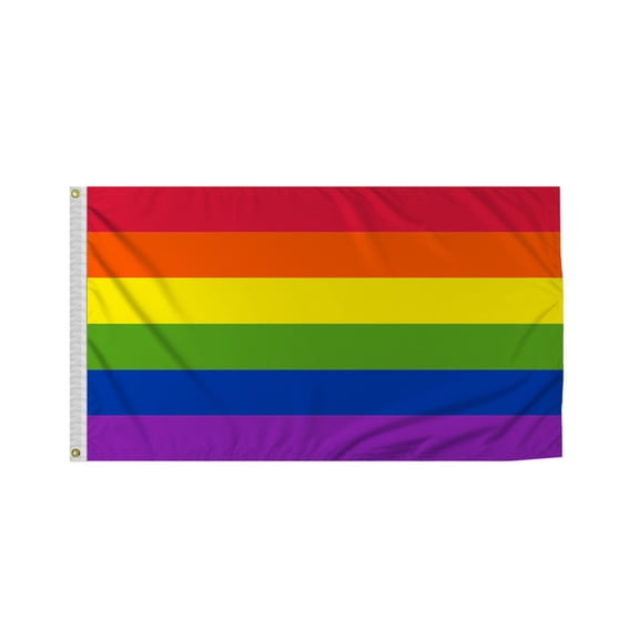 Promopatriot Rainbow Pride Flag 2x3 Ft Printed 200D Nylon Brass Grommets Fade Proof Sharp Colors