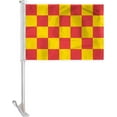 thumbnail image 1 of Promopatriot Red Yellow Checkered Car Flag 10.5x15 inch Polyester 19" Window Pole, 1 of 1