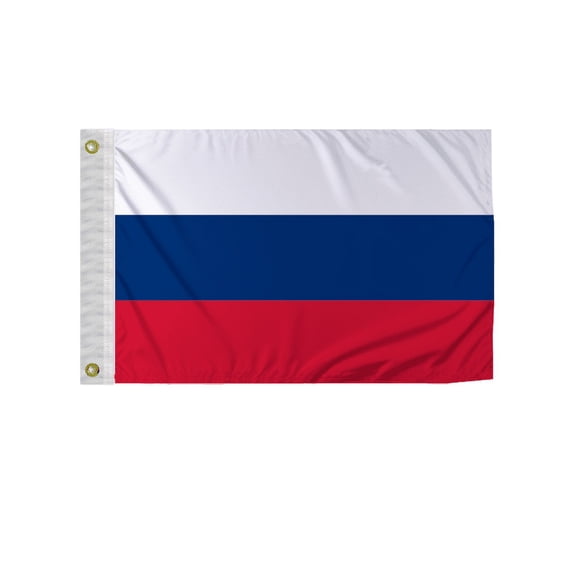 Promopatriot Russia 12x18 inch Boat Flag 200D Nylon Double Stitched Canvas Header Brass Grommets Fade Resistant & Vivid Color