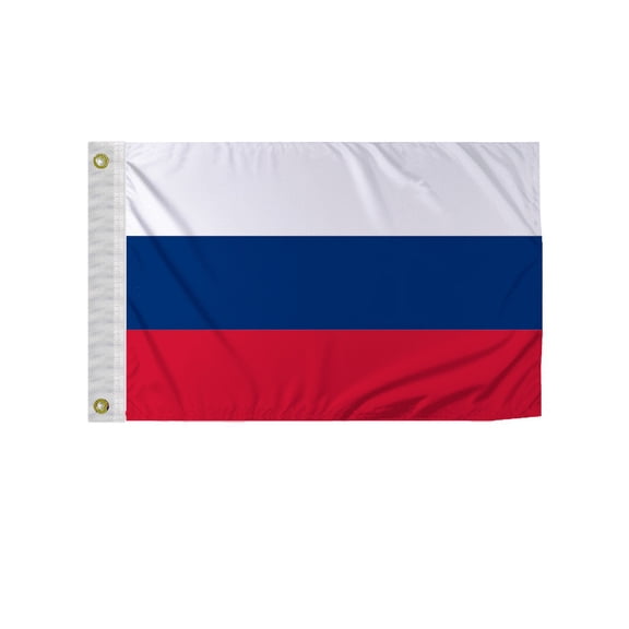 Promopatriot Russia National Flag 2x3 ft Nylon Double Stitched Edges Canvas Header Brass Grommets Fade Resistant & Vivid Colors
