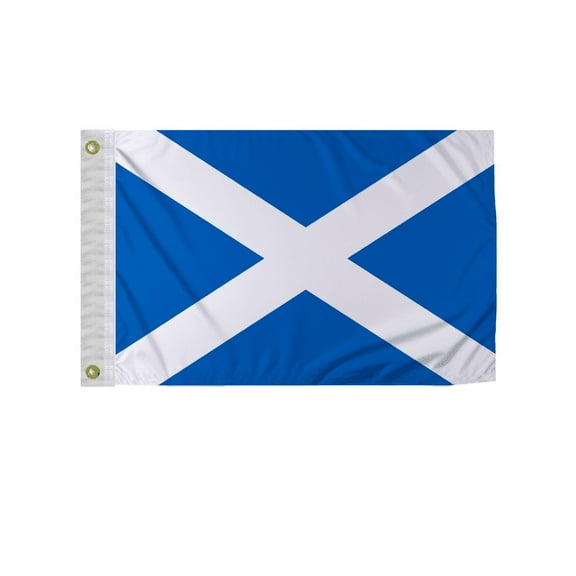 Promopatriot Scotland 12x18 inch Boat Flag 200D Nylon Double Stitched Canvas Header Brass Grommets Fade Resistant & Vivid Color