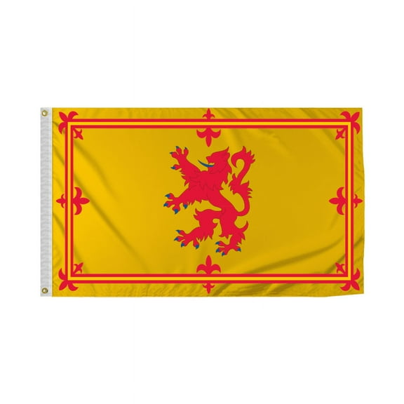 Promopatriot Scotland (With Lion) National Flag 3x5 ft Polyester Double Stitched Edges Polyester Header Metal Grommets Fade Resistant & Vivid Colors Indoor