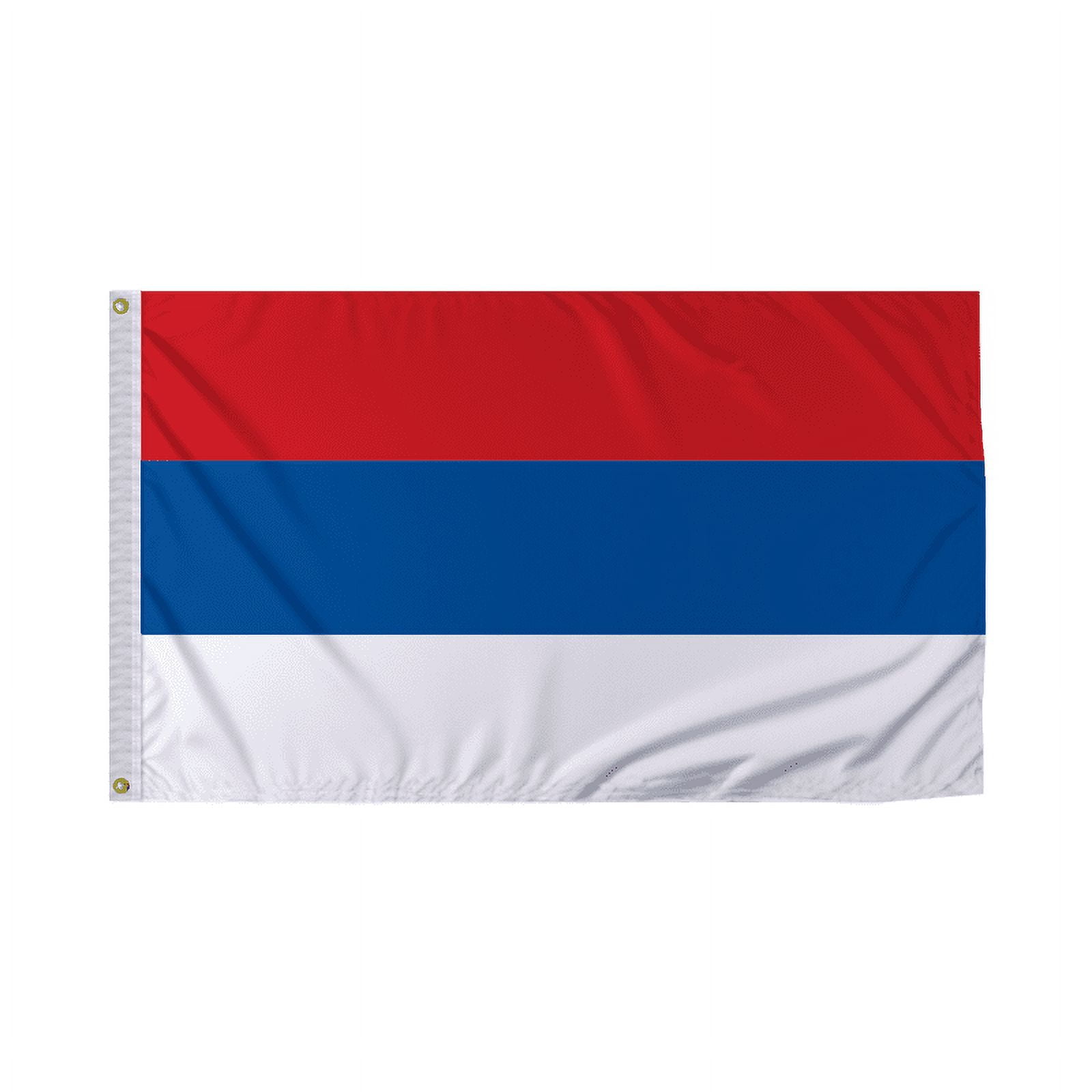 Promopatriot Serbia Country Flag 3x5 Ft Outdoor Nylon Double Stitched Edges Canvas Header Brass Grommets 3'x5' Serbia