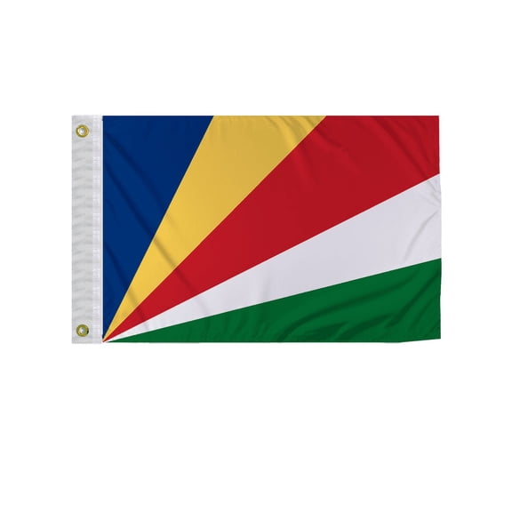 Promopatriot Seychelles 12x18 inch Boat Flag 200D Nylon Double Stitched Canvas Header Brass Grommets Fade Resistant & Vivid Color