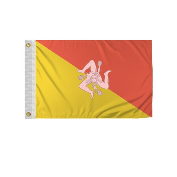 Promopatriot Sicily 12x18 inch Boat Flag 200D Nylon Double Stitched Canvas Header Brass Grommets Fade Resistant & Vivid Color