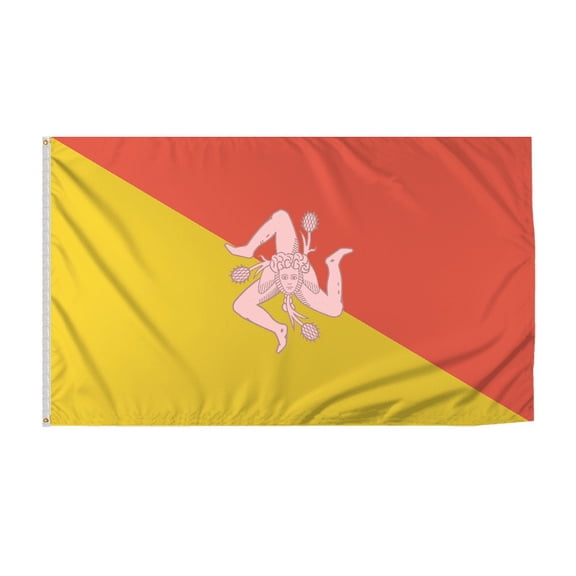 Promopatriot Sicily Country Flag 8x12 ft - 200D Nylon - Rope Thimble & 1 Brass Grommet - Fade Proof Outdoor Long Lasting All Weather Flag