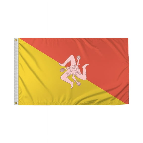 Promopatriot Sicily National Flag 3x5 ft Polyester Double Stitched Edges Polyester Header Metal Grommets Fade Resistant & Vivid Colors Indoor