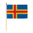 thumbnail image 1 of Promopatriot Small Aland National Desk Flag 12x18 inch 24" Wood Stick Polyester Double Stitched Edges Mini Aland flag on Stick, 1 of 1