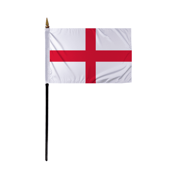 Promopatriot Small England Country Stick Flag 4x6 inch 11" Plastic Stick Polyester Fabric Stitched Edges Hand Held Mini Small Stick Flags
