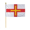 thumbnail image 1 of Promopatriot Small Guernsey National Desk Flag 12x18 inch 24" Wood Stick Polyester Double Stitched Edges Mini Guernsey flag on Stick, 1 of 1