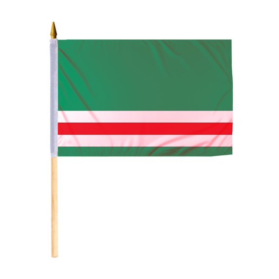 Promopatriot Small Ichkeria National Desk Flag 12x18 inch 24" Wood Stick Polyester Double Stitched Edges Mini Ichkeria flag on Stick