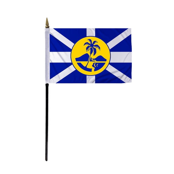 Promopatriot Small Lord Howe Island Country Stick Flag 4x6 inch 11" Plastic Stick Polyester Fabric Stitched Edges Hand Held Mini Small Stick Flags
