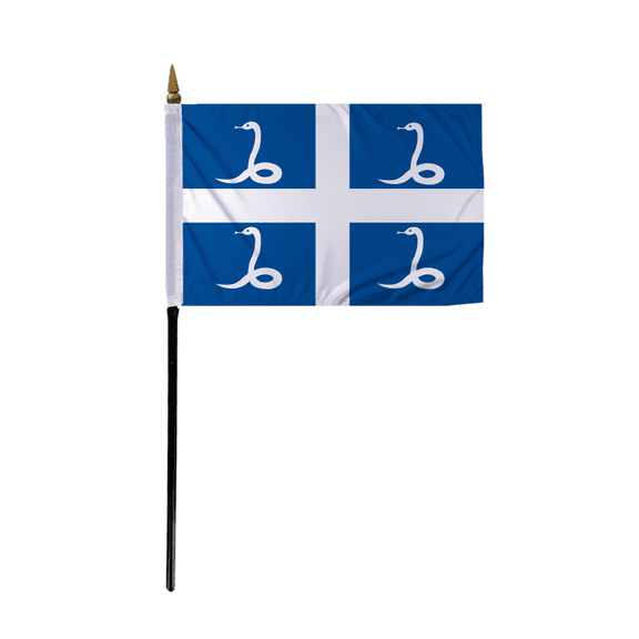 Promopatriot Small Martinique Country Stick Flag 4x6 inch 11" Plastic Stick Polyester Fabric Stitched Edges Hand Held Mini Small Stick Flags