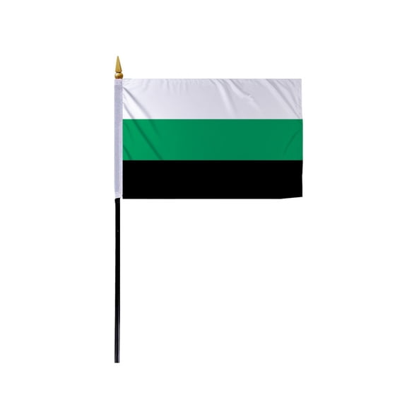 Promopatriot Small Neutrois Pride Flag 4x6 inch Stick Flag Sewn Edges Fade Resistant Polyester Table Desk 11" Plastic Stick Flag