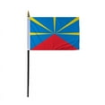 thumbnail image 1 of Promopatriot Small Reunion Country Stick Flag 4x6 inch 11" Plastic Stick Polyester Fabric Stitched Edges Hand Held Mini Small Stick Flags, 1 of 1