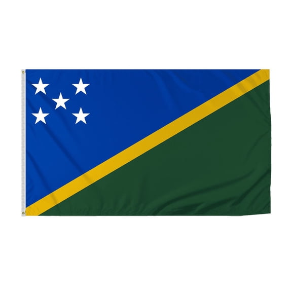 Promopatriot Solomon Islands Country Flag 8x12 ft - 200D Nylon - Rope Thimble & 1 Brass Grommet - Fade Proof Outdoor Long Lasting All Weather Flag