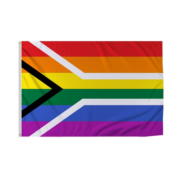 Promopatriot South Africa Pride Flag 5x8 Ft Printed 200D Nylon Brass Grommets Stitched Edges Fade Proof Sharp Colors Indoor/Outdoor Pride flag