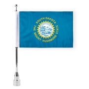 Promopatriot South Dakota State Motorcycle Flag 6x9 inch - Double-Layered Printed 3-Ply Durable Knitted Polyester - 0.75 inch Sleeve - Fits on 3/8" Mount Pole (Not Included)
