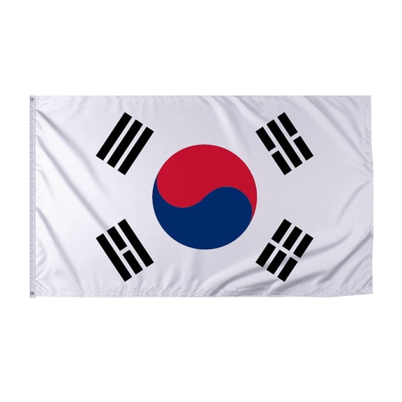 Promopatriot South Korea Country Flag 8x12 ft - 200D Nylon - Rope Thimble & 1 Brass Grommet - Fade Proof Outdoor Long Lasting All Weather Flag