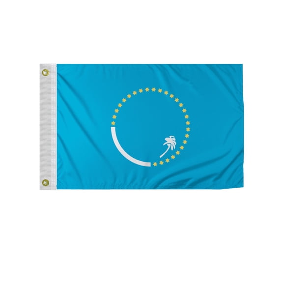 Promopatriot South Pacific Commission National Flag 2x3 ft Nylon Double Stitched Edges Canvas Header Brass Grommets Fade Resistant & Vivid Colors