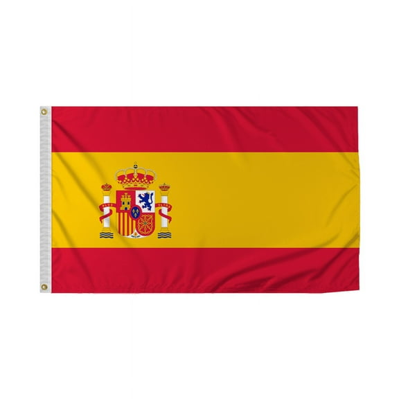 Promopatriot Spain with Seal Country Flag 3x5 Ft Outdoor Nylon Double Stitched Edges Canvas Header Brass Grommets 3'x5' Spain with Seal