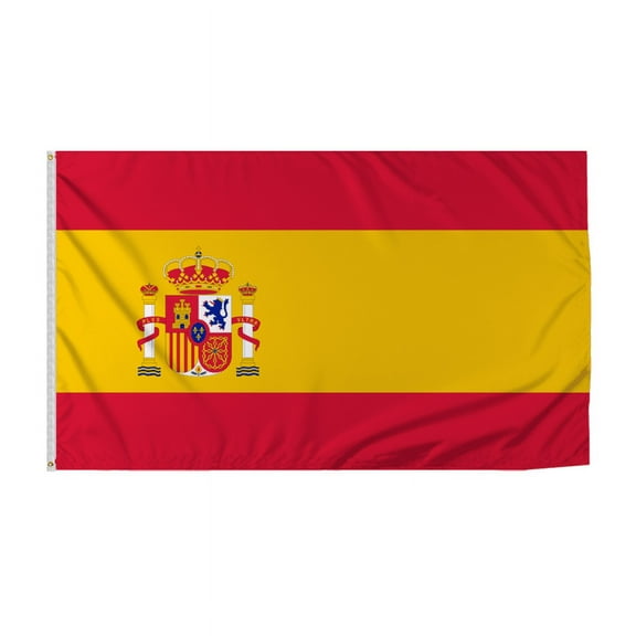 Promopatriot Spain with Seal Country Flag 6x10 Ft Outdoor Nylon Double Stitched Edges Canvas Header Brass Grommets Fade Resistant & Vivid Colors