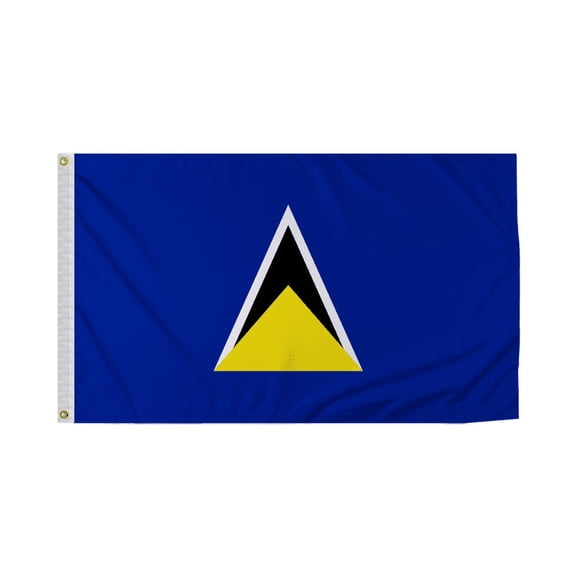 Promopatriot St. Lucia Country Flag 4x6 Ft Outdoor Nylon Double Stitched Edges Canvas Header Brass Grommets Fade Resistant & Vivid Colors