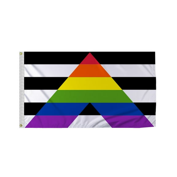 Promopatriot Straight Ally Pride Boat Nautical Flag 12x18 Inch Printed 200D Nylon - Brass Grommets Fade Proof Vivid Colors