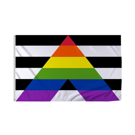 Promopatriot Straight Ally Pride Flag 3x5 Ft Polyester Plated Grommets 3 x 5 Ft Pride Banner
